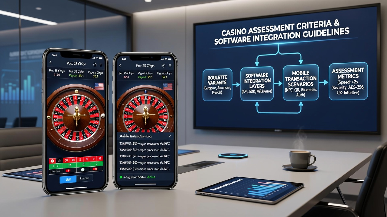 Casino software integration dashboard showing roulette variants connected to mobile payment systems