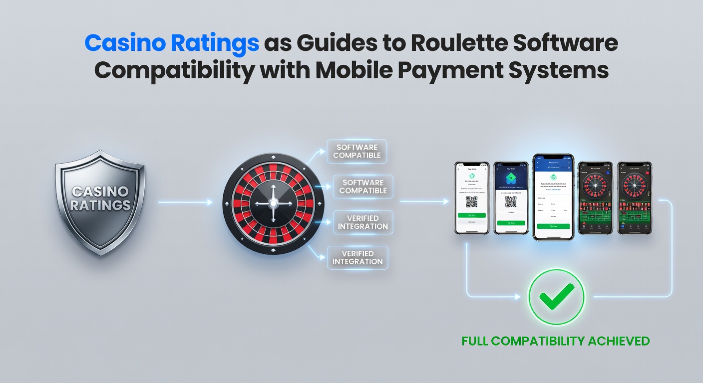 Casino ratings dashboard displaying roulette software compatibility with mobile payment options