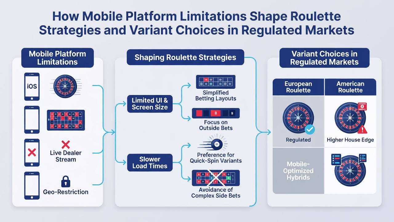 Comparison of roulette variants on mobile devices highlighting layout differences and strategy adjustments