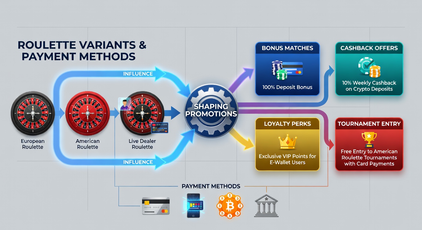 Casino promotional banners showing roulette variants alongside deposit options and bonus details